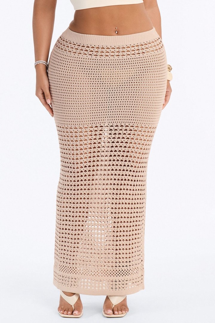 Cora Crochet Maxi Skirt - Natural