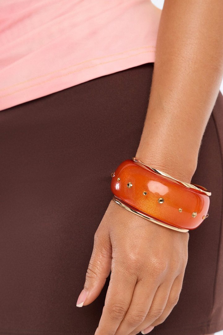 Cabo Sunsets 3 Piece Bracelet Set - Gold/Orange