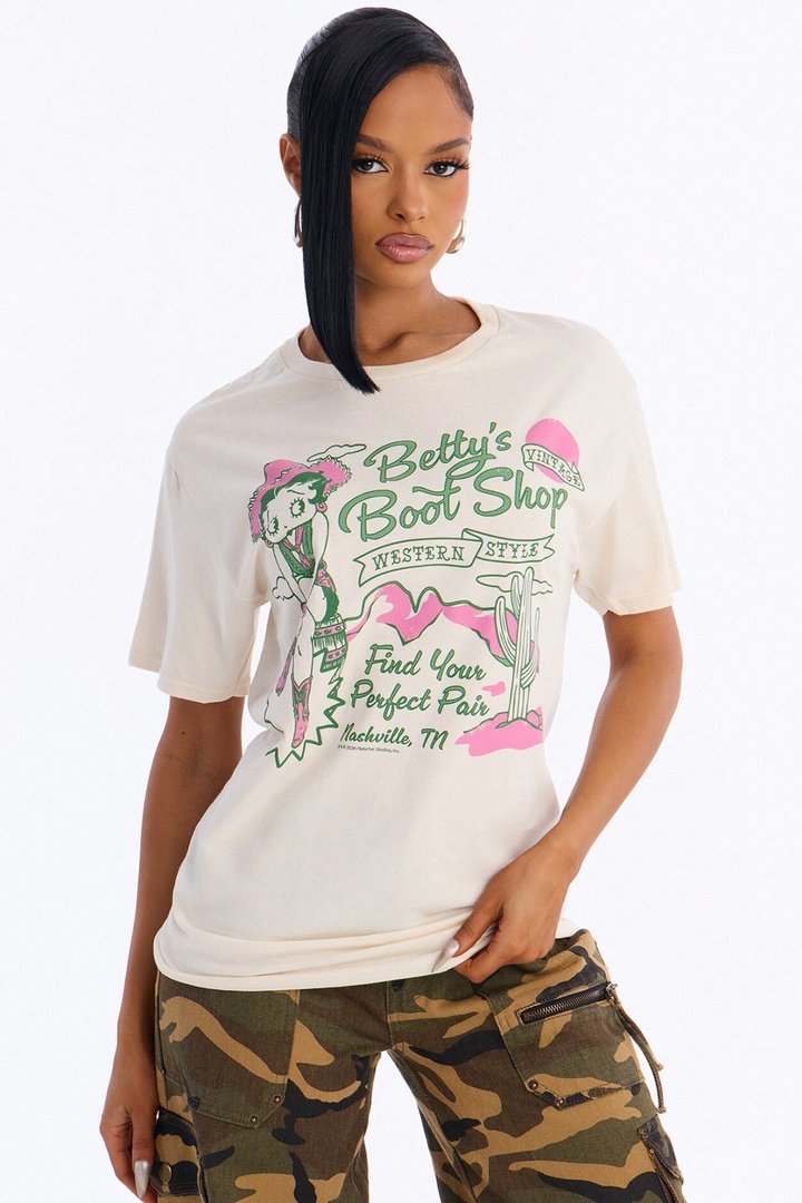 Betty's Boot Shop Tee - Natural