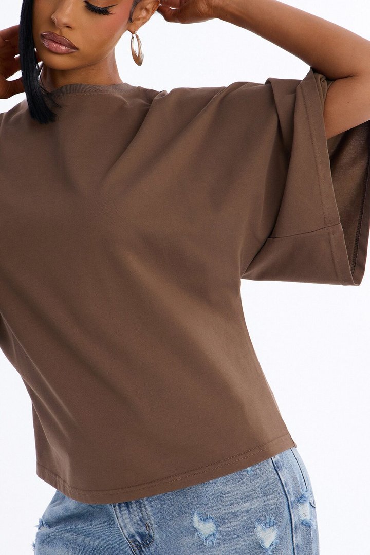 Kendall Oversized Short Sleeve T-Shirt - Chocolate