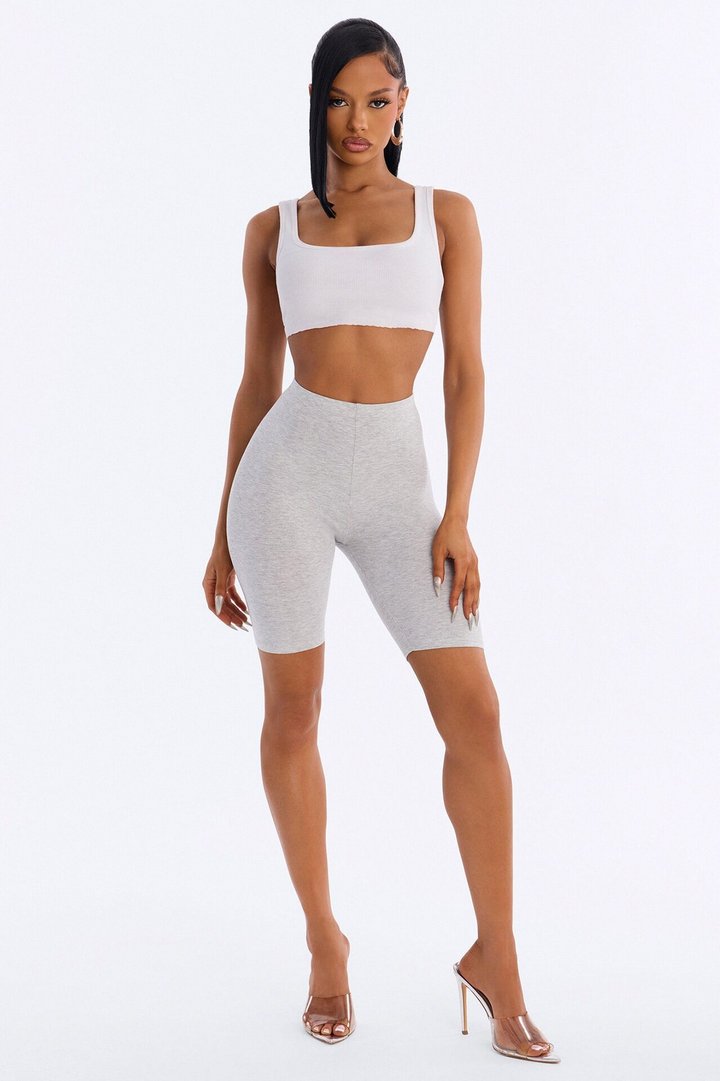 Natalee Biker Shorts - Heather Grey