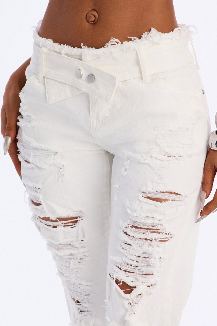Major Rebellion Low Rise Jeans - White