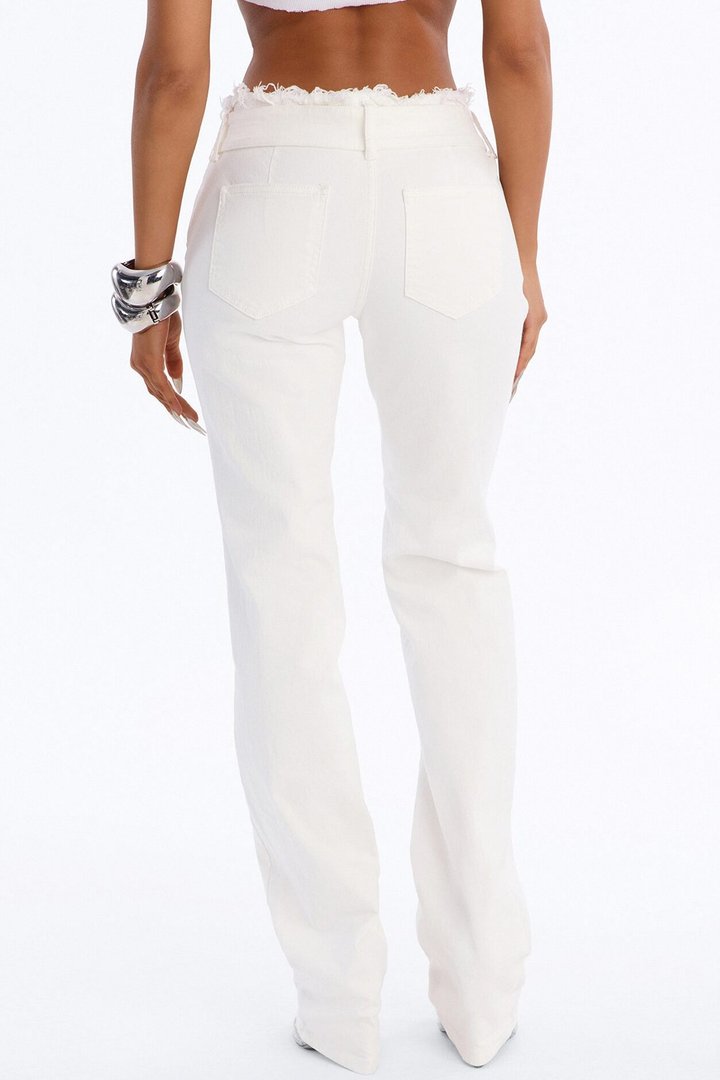 Major Rebellion Low Rise Jeans - White