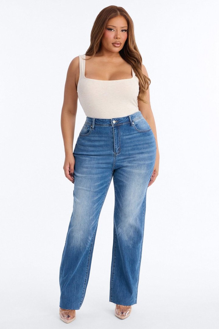 Truly Iconic Curvy Stretch Straight Leg Jeans - Dark Wash