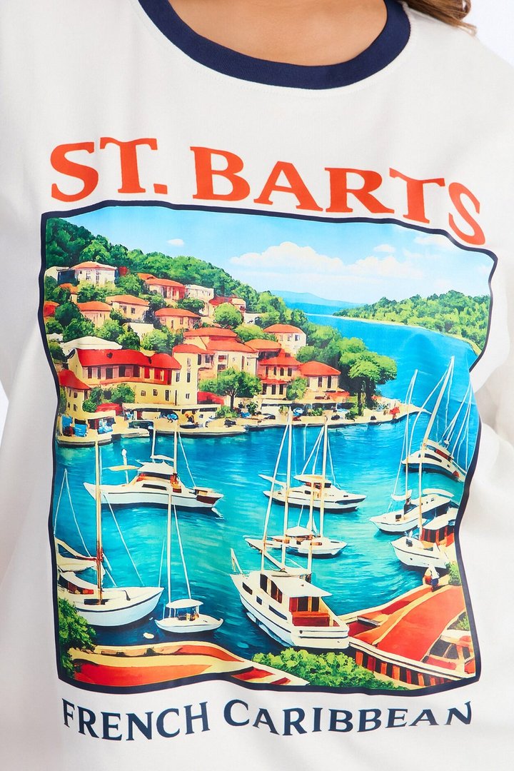 St. Barts Oversized Ringer Tee - Off White
