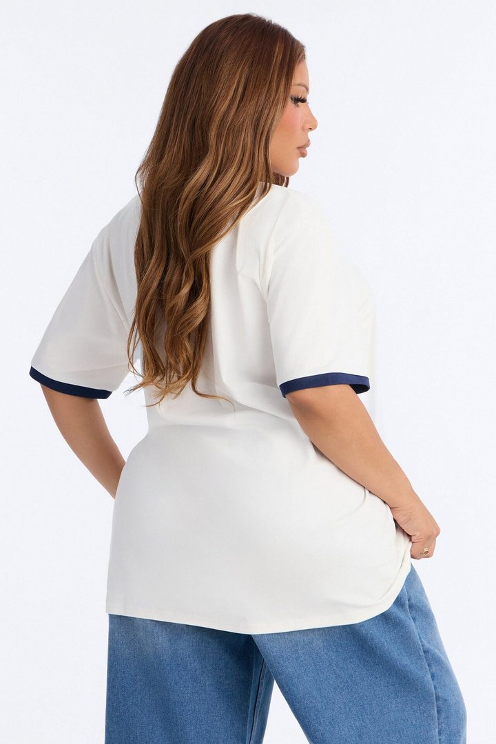 St. Barts Oversized Ringer Tee - Off White