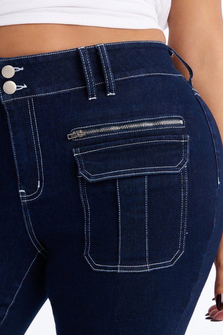 In Motion Low Rise Stretch Capri Jeans - Dark Wash