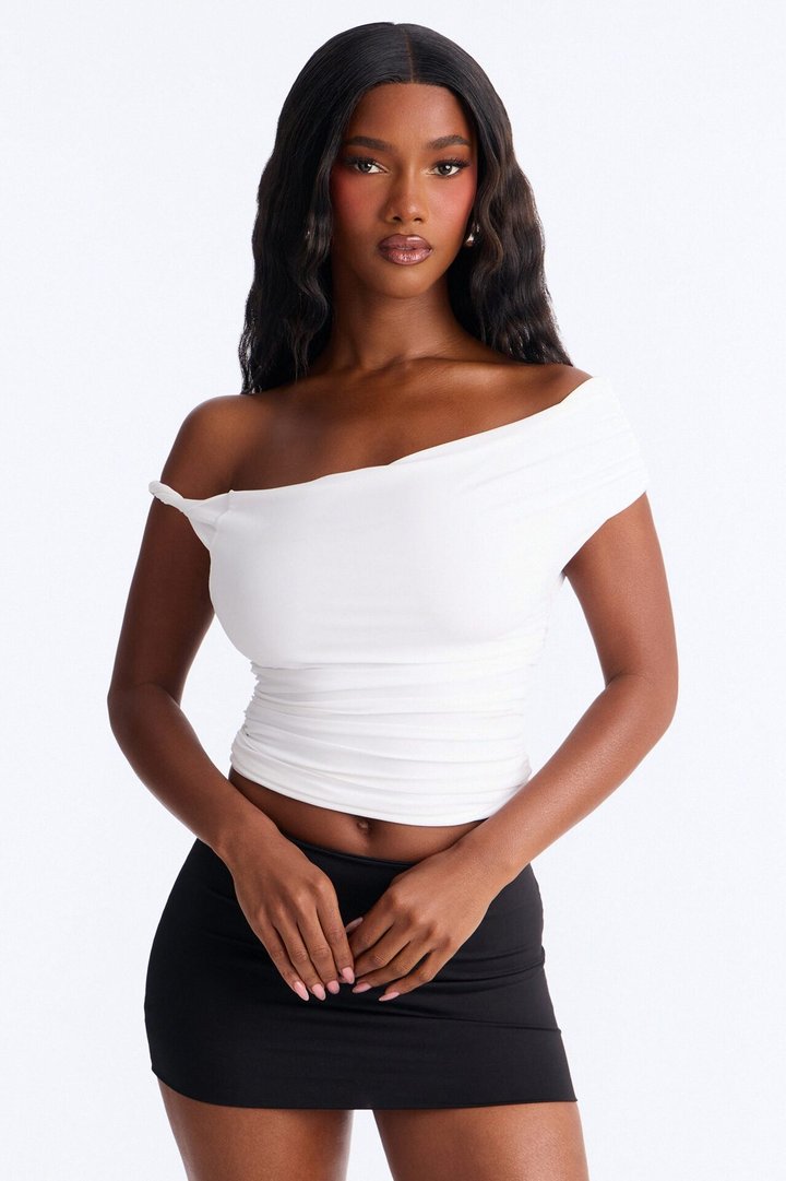 Blind Date One Shoulder Top - White