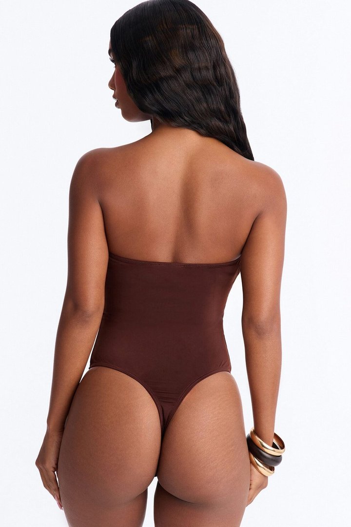 Siena Nights Strapless Hardware Bodysuit - Brown