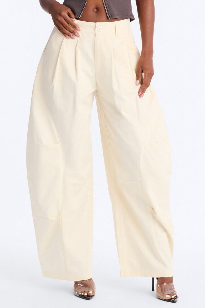 Cooler Than You Barrel Leg Pant 30″ - Ivory