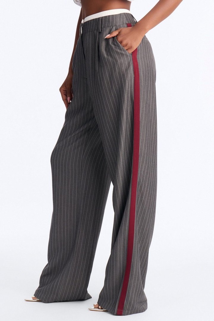 Tall Dedicated To You Double Waistband Trouser - Charcoal/combo