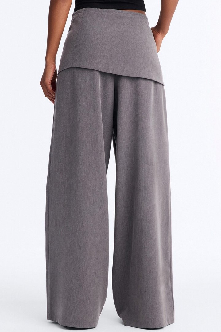 Carter High Rise Removable Corset Wide Leg Trouser - Grey