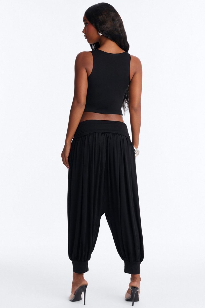 Moonchild Cropped Balloon Pant Set - Black