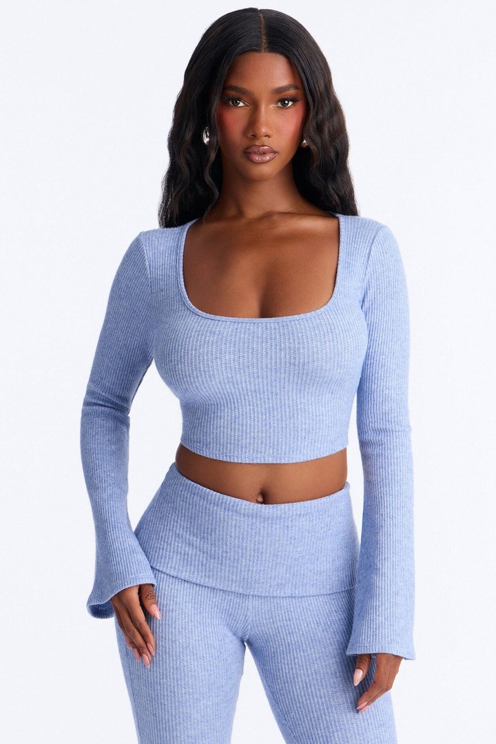Paulina Thermal Capri Set - Blue