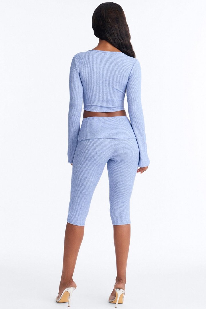 Paulina Thermal Capri Set - Blue