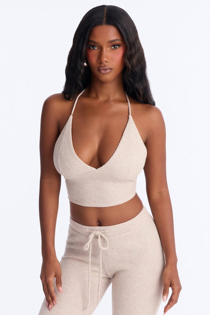 Molly Backless Flare Pant Set - Mocha