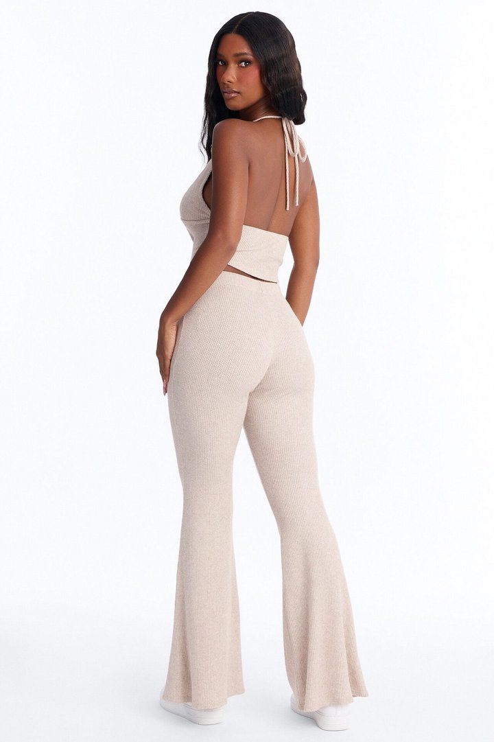 Molly Backless Flare Pant Set - Mocha