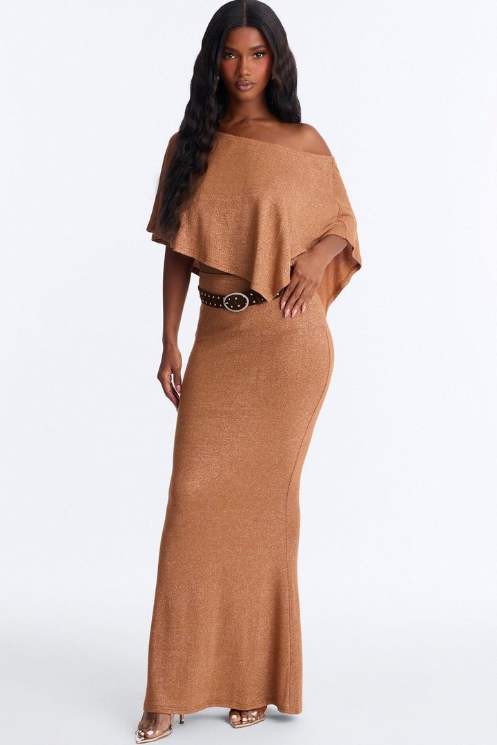 Miranda Belted 3 Piece Skirt Set - Camel