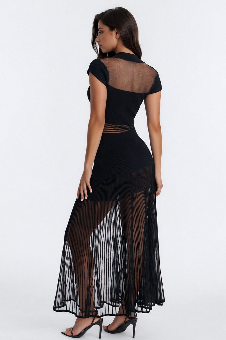 Carolynn Sweater Maxi Dress - Black