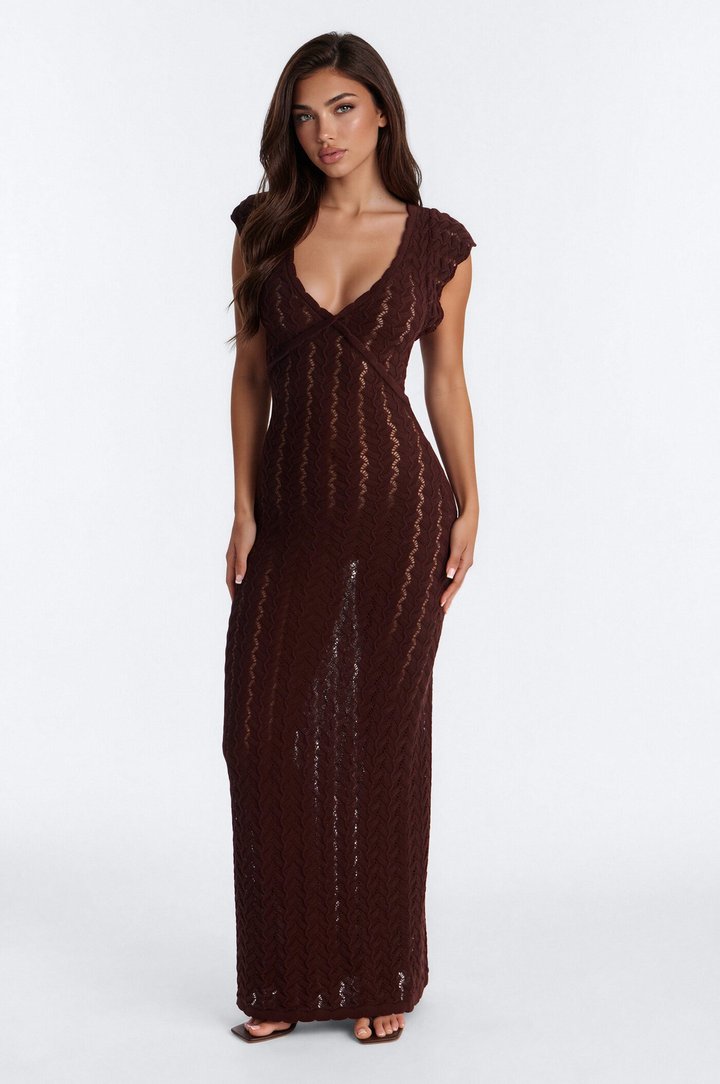 Maddie Sweater Maxi Dress - Chocolate