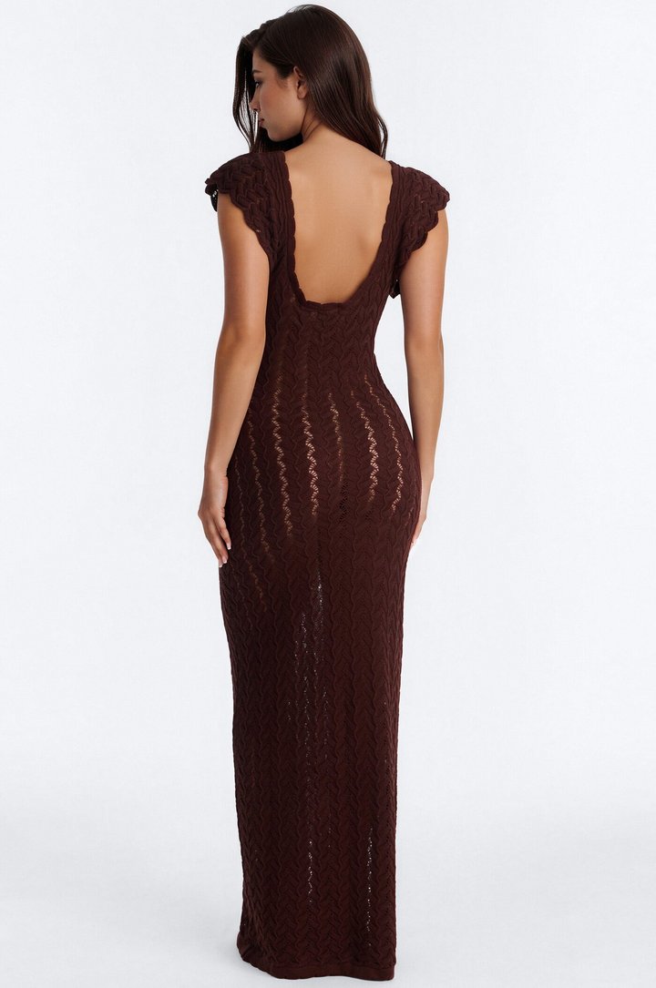 Maddie Sweater Maxi Dress - Chocolate