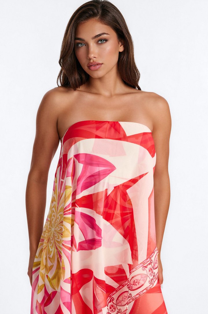 Sasha Flowy Tropical Jumpsuit - Red