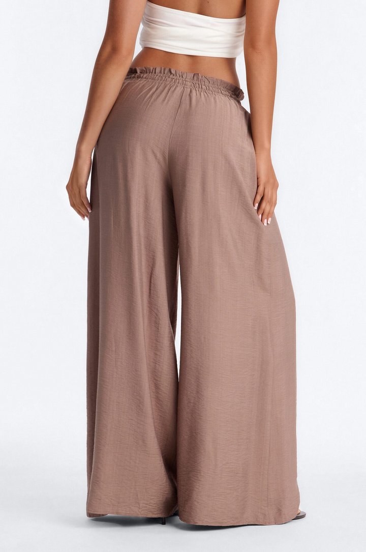 Lainey High Rise Wide Leg Pant 33″ - Mocha