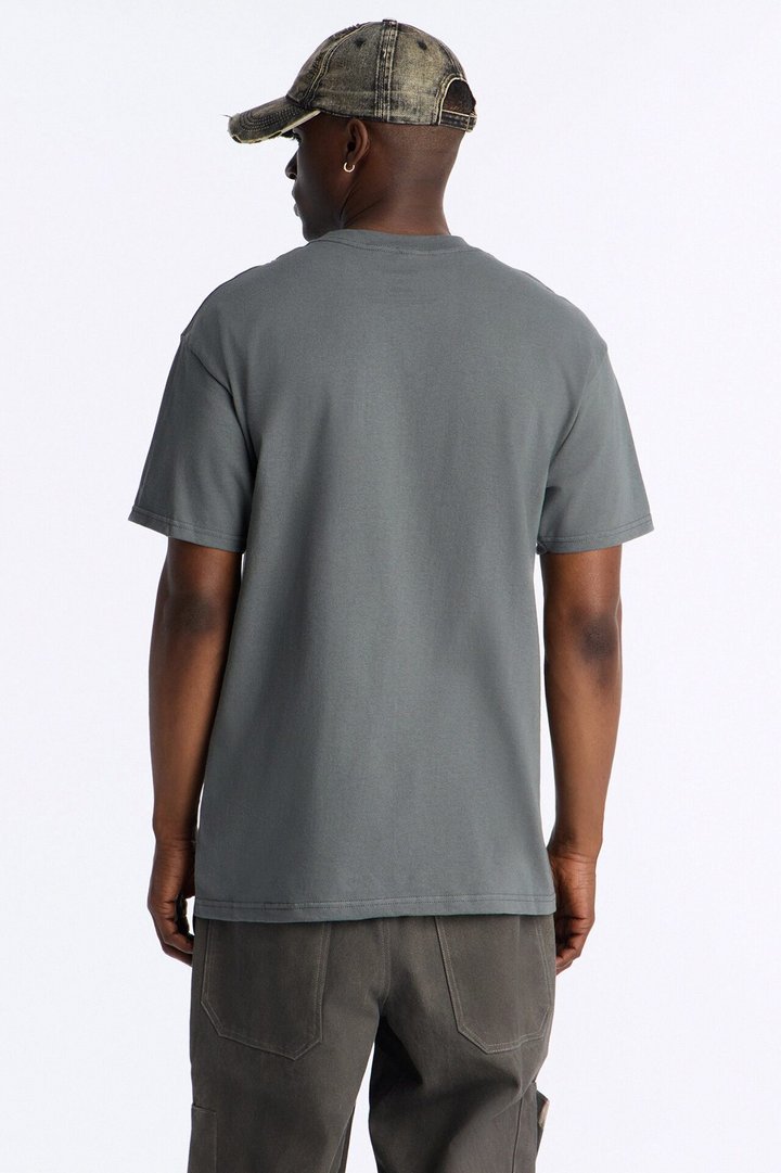 Dopamine On Fire Oversized Short Sleeve Tee - Charcoal