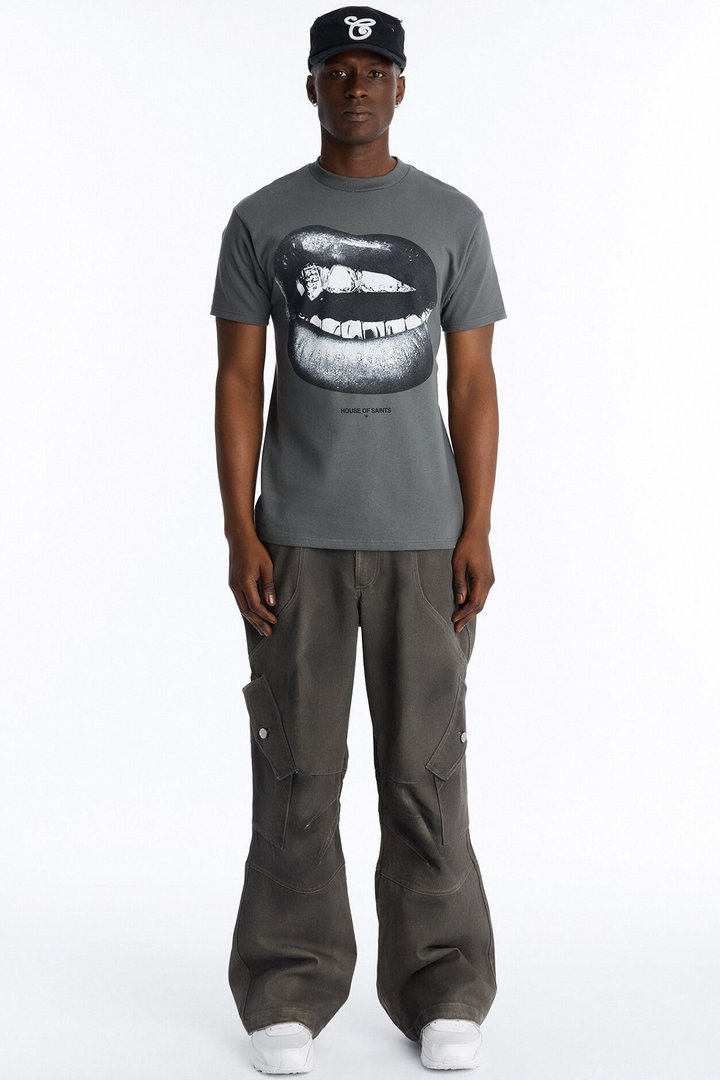 House Of Saints Grill Short Sleeve Tee - Charcoal