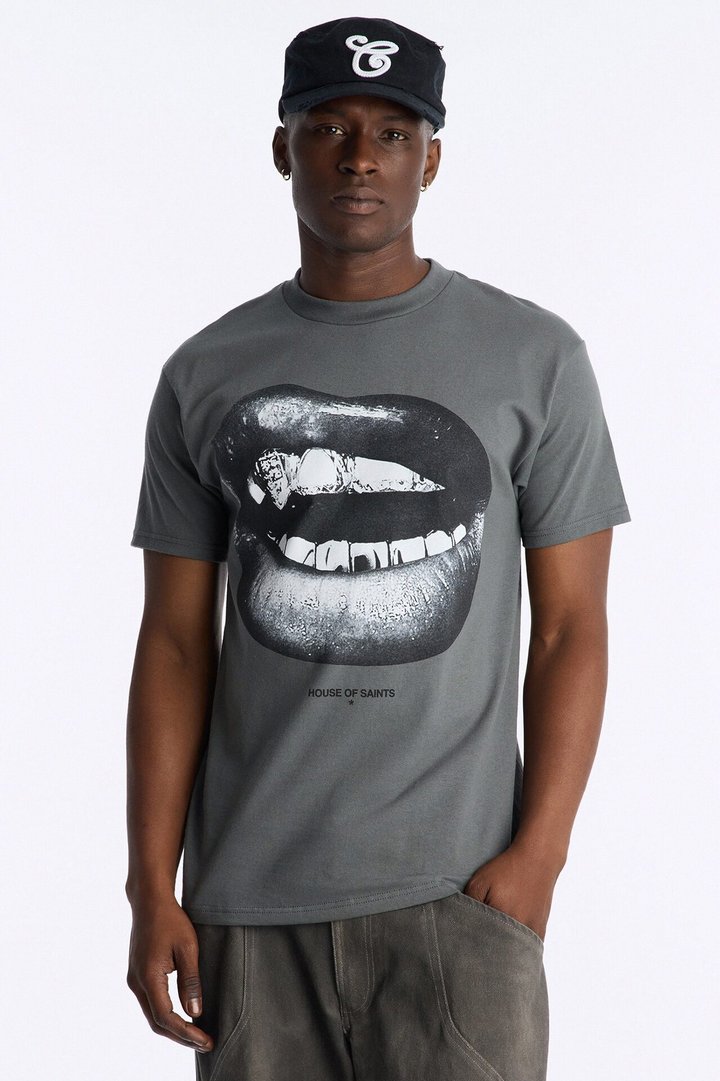 House Of Saints Grill Short Sleeve Tee - Charcoal