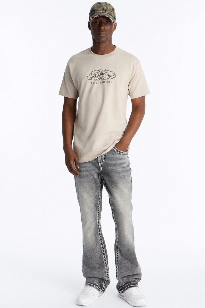 Nocturne In Silence Short Sleeve Tee - Light Grey