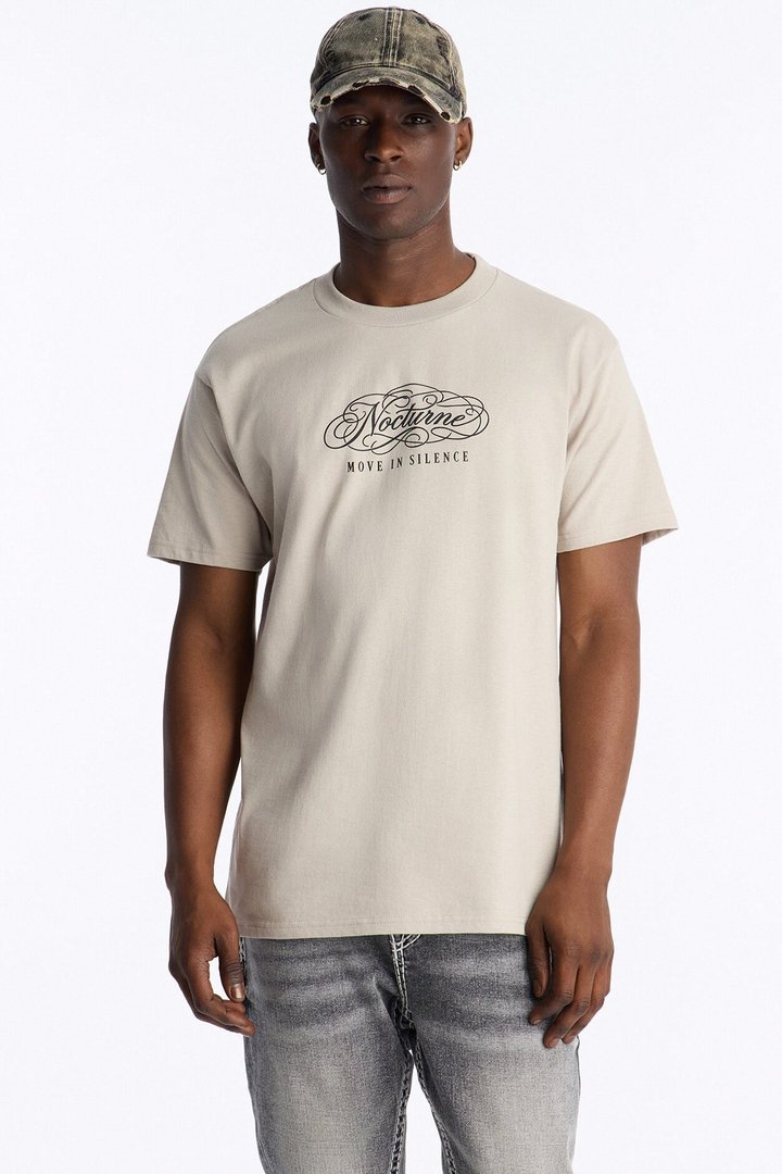 Nocturne In Silence Short Sleeve Tee - Light Grey