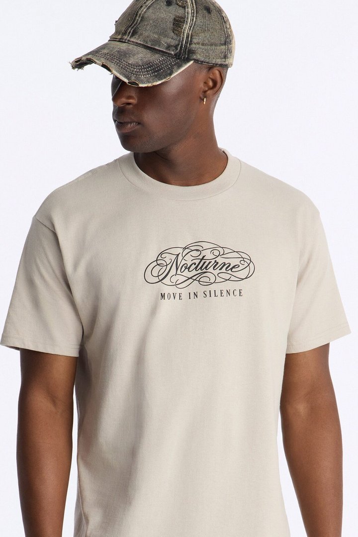 Nocturne In Silence Short Sleeve Tee - Light Grey