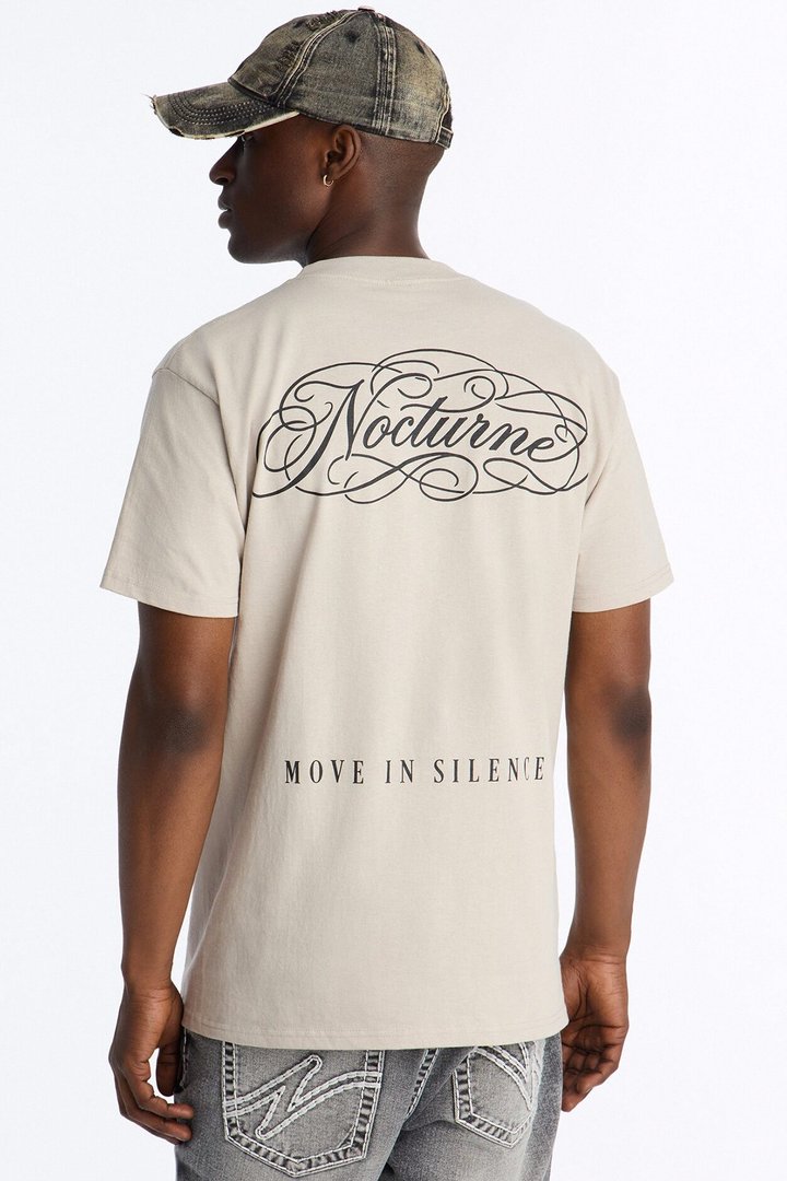 Nocturne In Silence Short Sleeve Tee - Light Grey