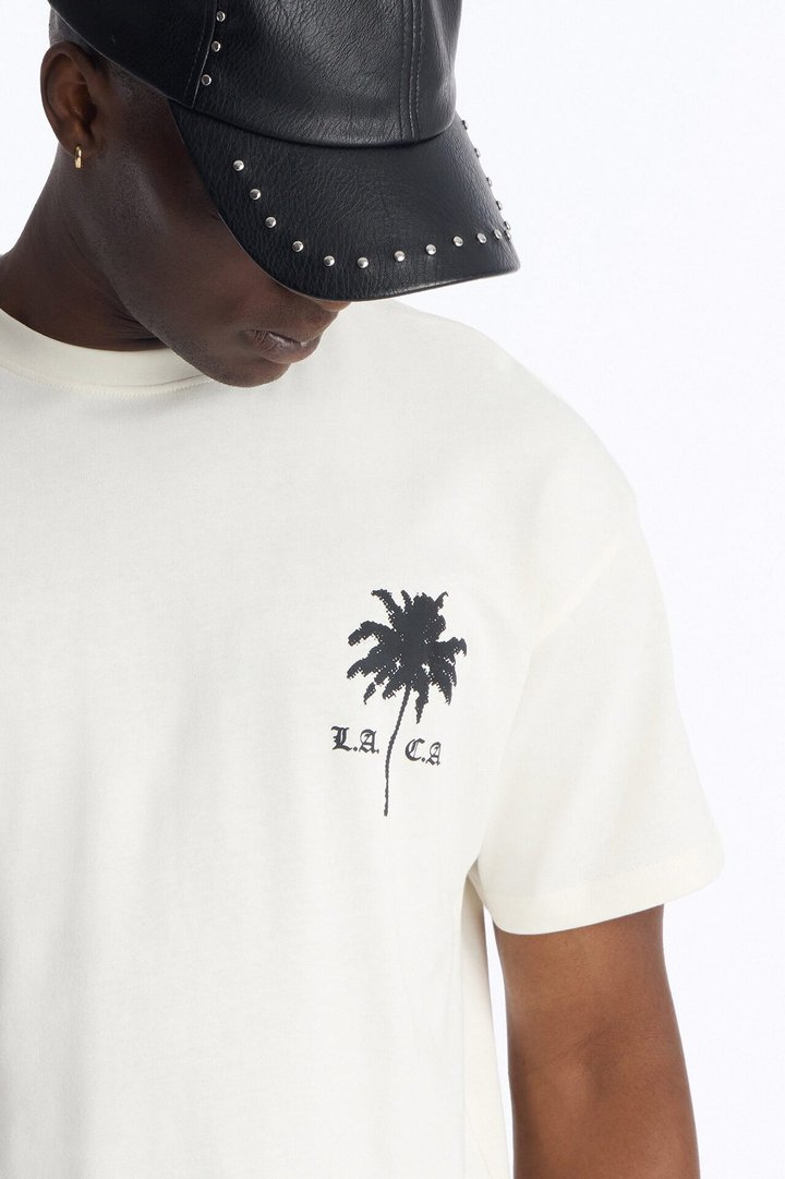 Minimal Sunset Short Sleeve Tee - White