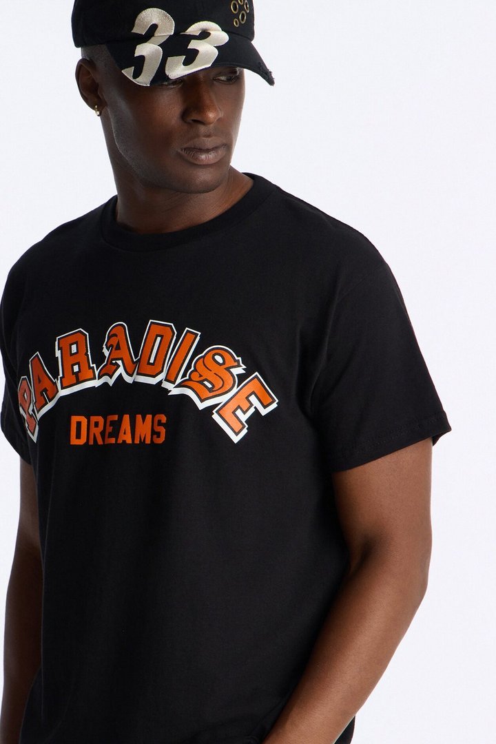 Paradise Dreams Oversized Short Sleeve Tee - Black