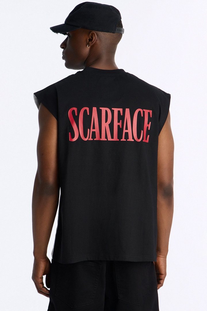 Heavy Weight Scarface Icon Muscle Tee - Black
