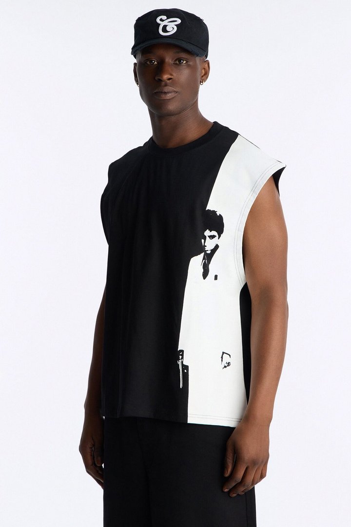 Heavy Weight Scarface Icon Muscle Tee - Black