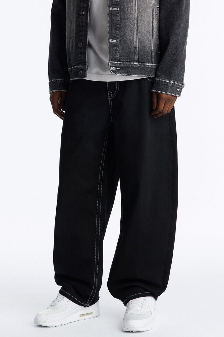 Heavy Stitch Barrel Jean - Black