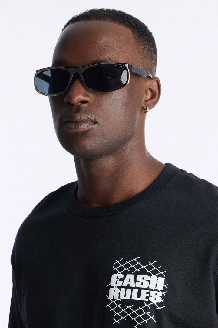 Spare Change Round Sunglasses - Silver/Black