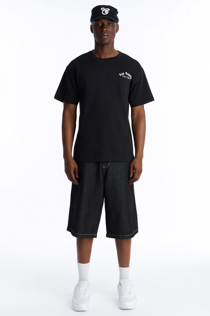 Los Angeles California Heavy Weight Short Sleeve Tee - Black
