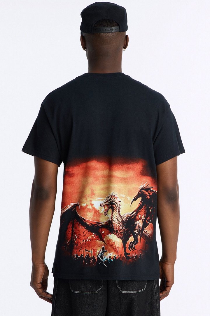 Fear No Evil Oversized Short Sleeve Tee - Black
