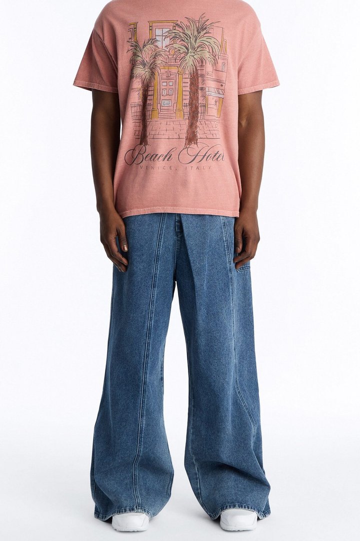 Baggy Crossover Come Again Jean - Medium Wash
