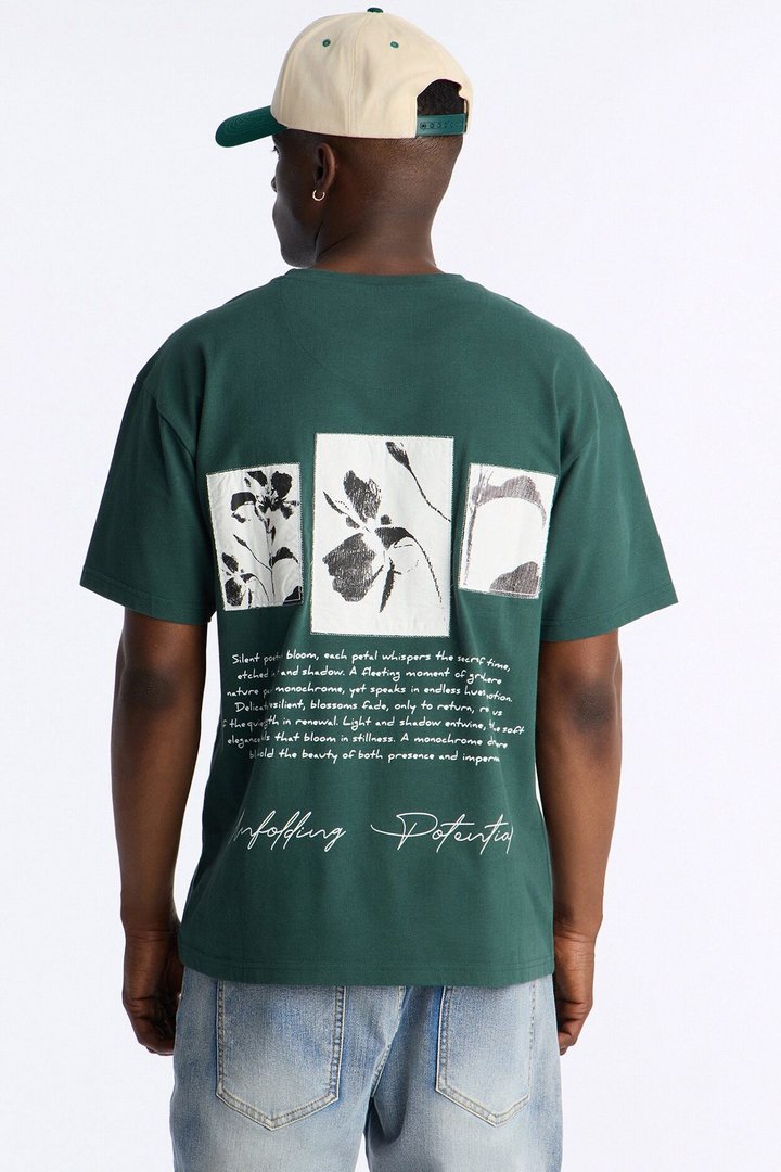 Unfolding Potential Heavy Weight Short Sleeve Tee - Green