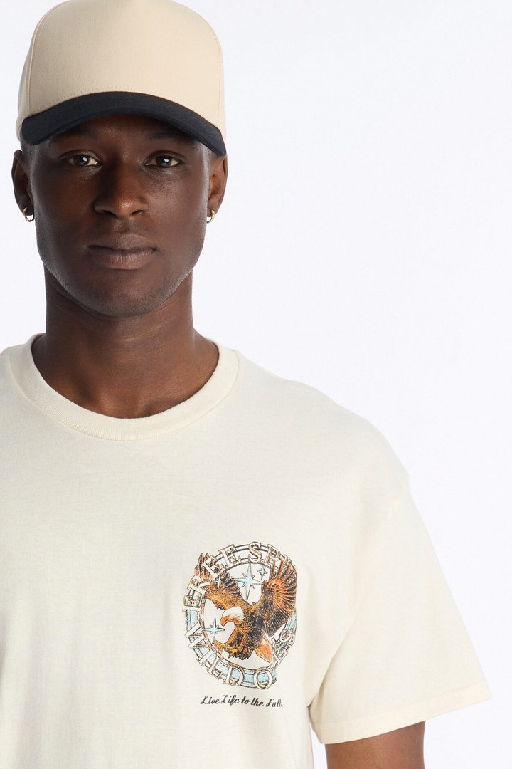 Live Life To The Fullest Oversized Short Sleeve Tee - Cream