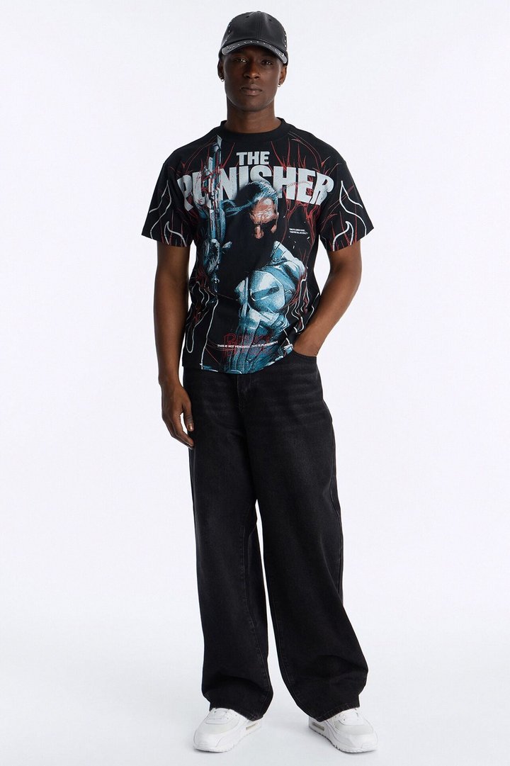 The Punisher Heavy Weight Boxy Short Sleeve Tee - Black