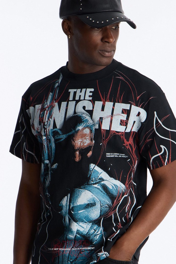 The Punisher Heavy Weight Boxy Short Sleeve Tee - Black