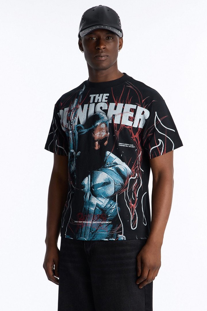 The Punisher Heavy Weight Boxy Short Sleeve Tee - Black