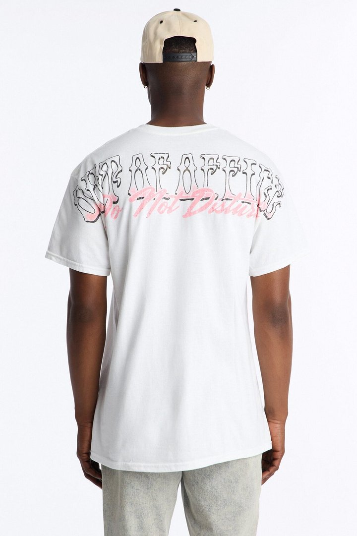 Out Of Office Do Not Disturb Oversized Short Sleeve Tee - White