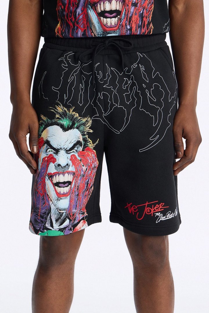 Joker All Over Print Relaxed Sweat Short - Black